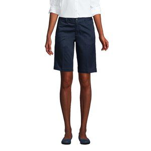 Lands' End School Uniform Women's Plain Front, Classic Navy, Shorts, NWT
